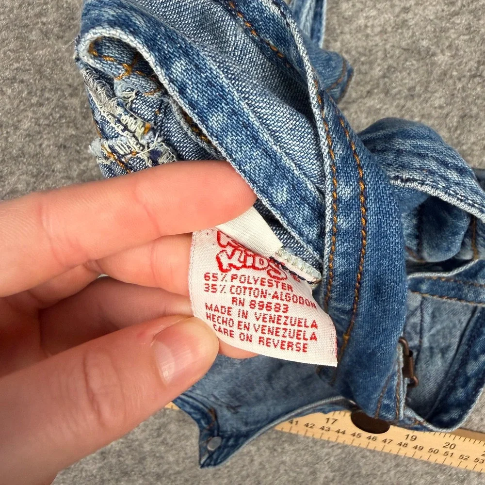 Kids Overalls Unisex 2T Vintage Denim Blue Jean Bib‎ Pocket Adjustable Straps